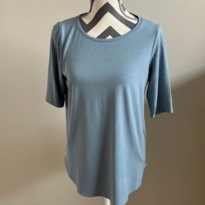 Eileen Fisher Short Sleeve Top Blue Size Small S